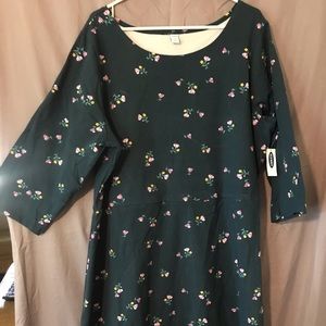 Old Navy Teal Floral Swing Dress